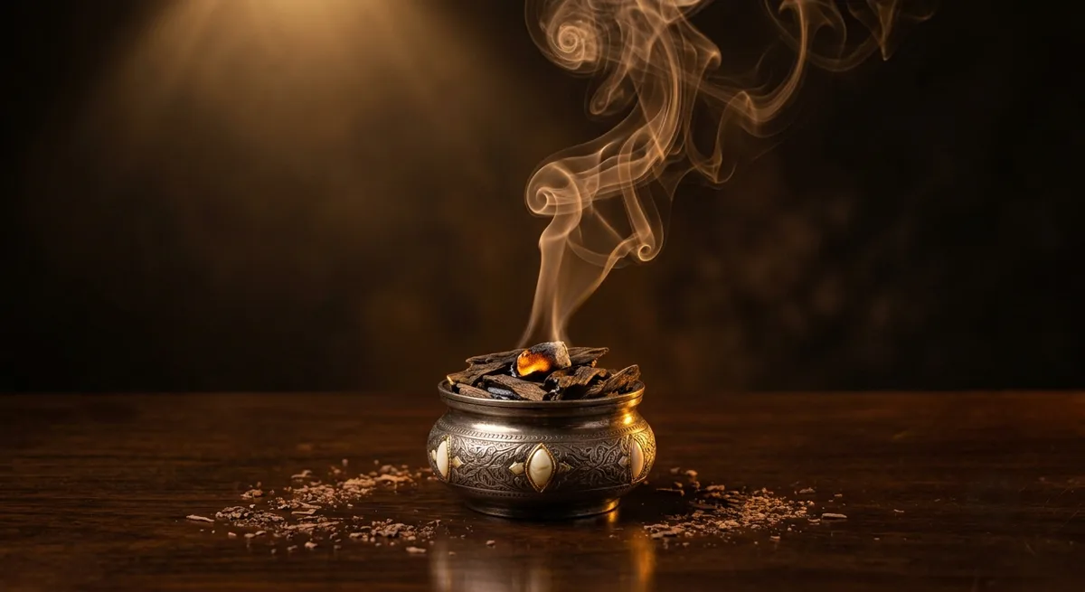 مبخرة همسة يتصاعد منها دخان العود